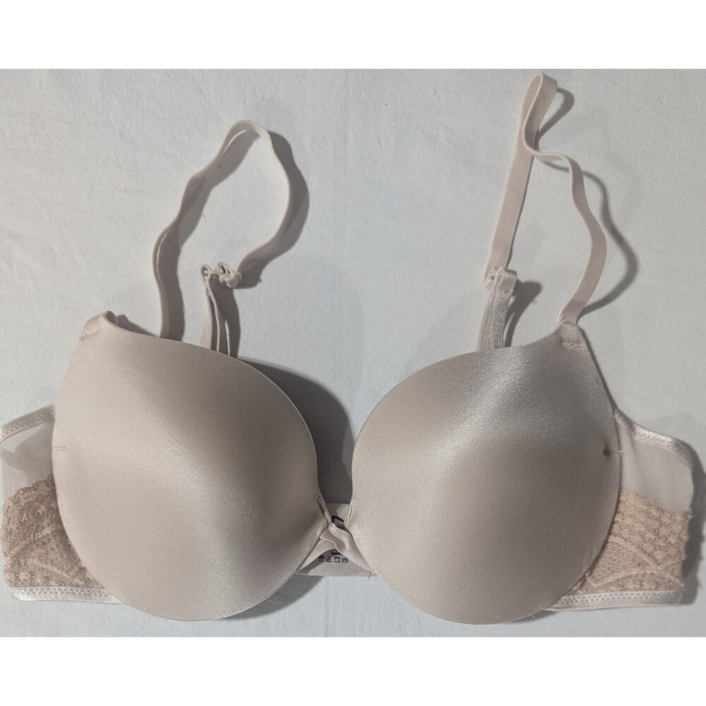 Maidenform Women's T-Shirt Bra 34C Nude Lace Trim Underwire DM9900